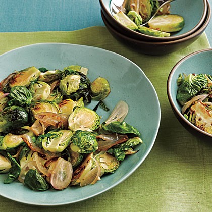 Sautéed Brussels sprouts and shallots