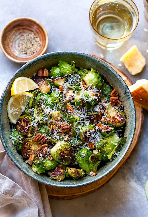 Sautéed brussels sprouts with lemon & Parmesan