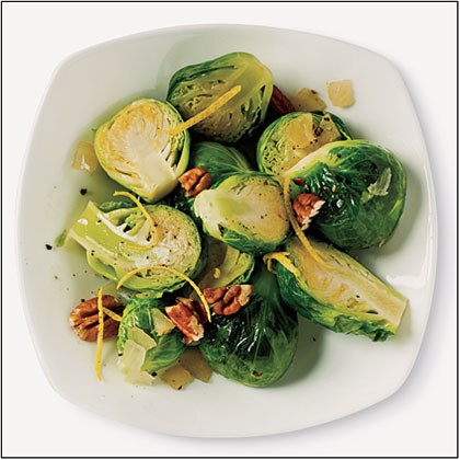 Sautéed Brussels sprouts with lemon and pecan