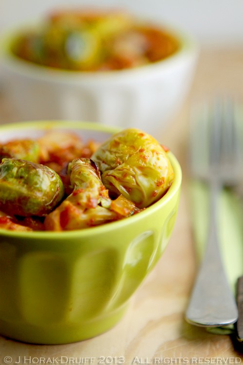 Sautéed Brussels sprouts with nduja and preserved lemon