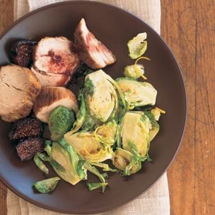 Sautéed Brussels sprouts with olive oil and lemon peel 