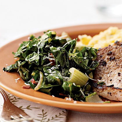 Sautéed chard with pancetta