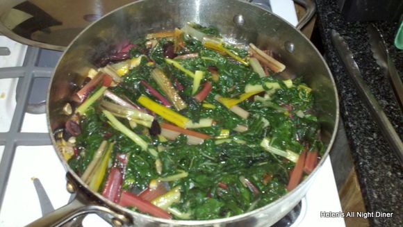 Sauteed chard with preserved lemon and olives