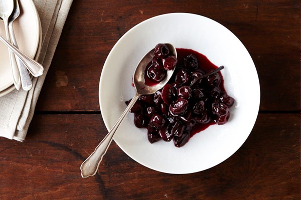 Sautéed cherries with vanilla bean