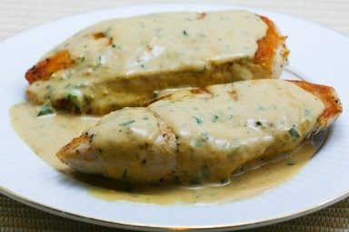 Sauteed chicken breasts with tarragon-mustard pan sauce