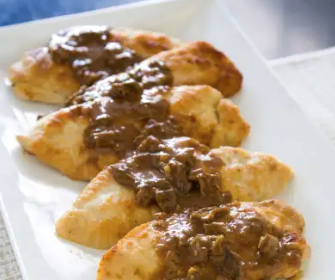 Sautéed chicken cutlets with porcini sauce