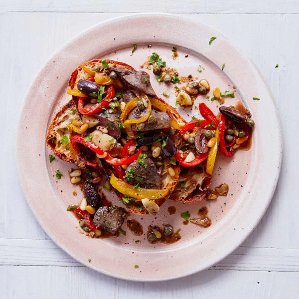 Sauteed chicken livers with peppers