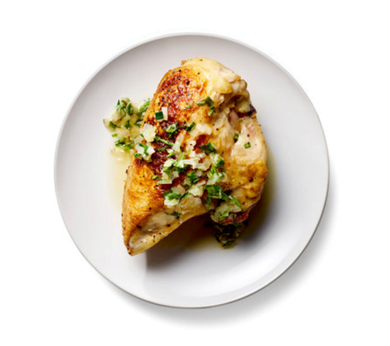 Sautéed chicken with butter and tarragon