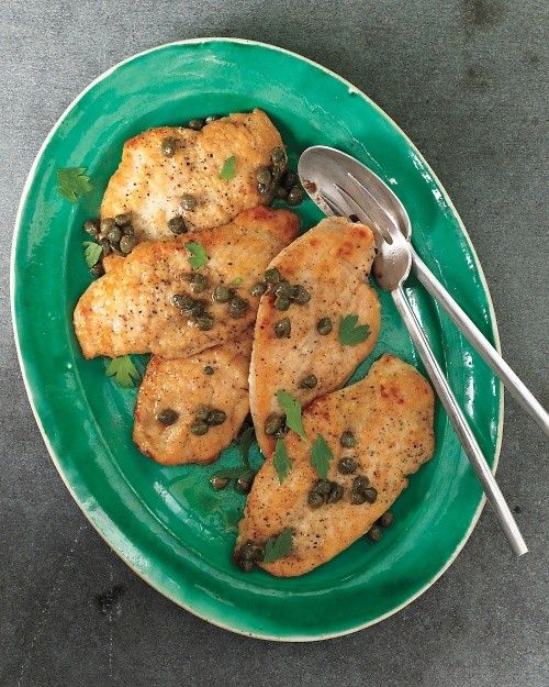 Sautéed chicken with capers