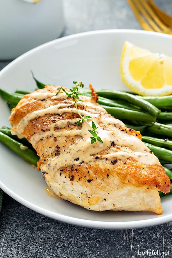 Sautéed chicken with creamy Dijon sauce
