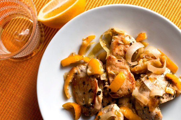 Sautéed chicken with Meyer lemon