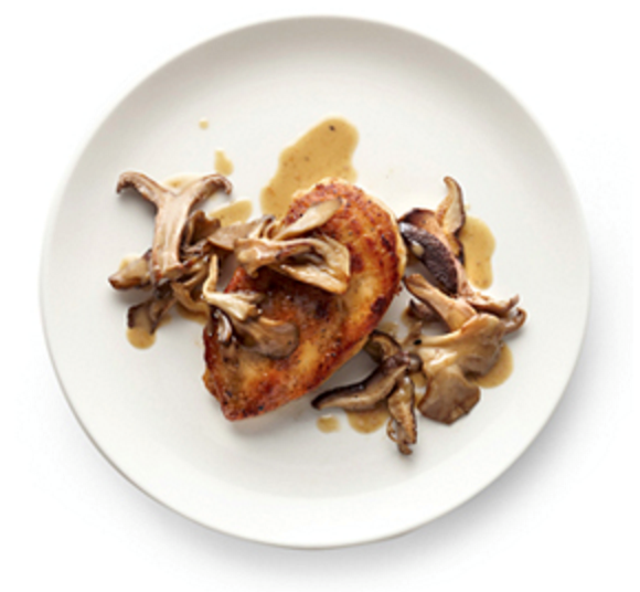 Sautéed chicken with mushrooms and wine