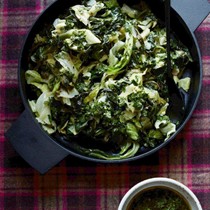 Sautéed collards and cabbage with gremolata
