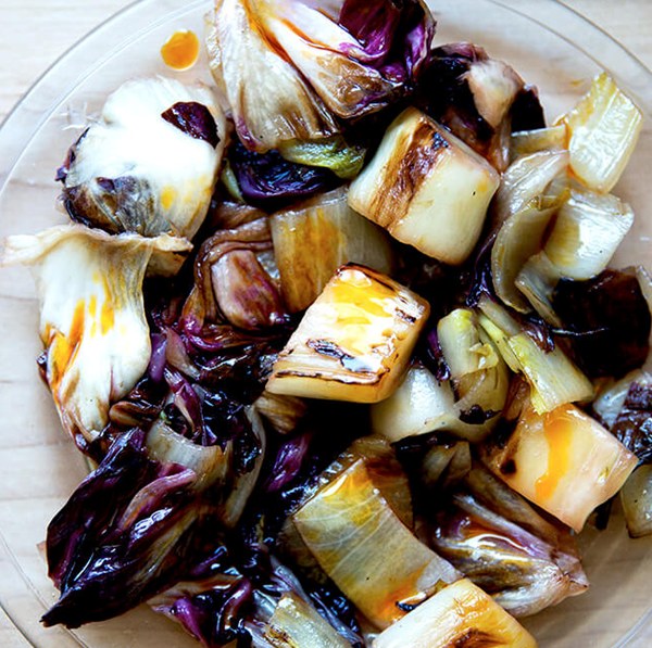 Sautéed endive & radicchio with chile oil