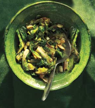 Sautéed escarole and leeks