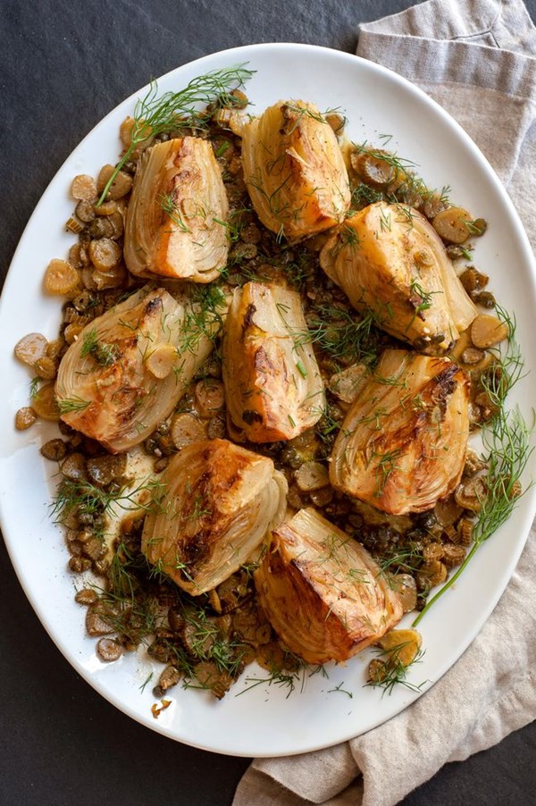 Sautéed fennel with fennel fronds