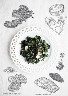 Sautéed greens with garlic and chili flakes