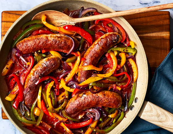 Sautéed Italian sausage with onions and peppers