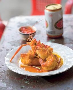 Sauteed jumbo prawns (Tôm kho tàu)