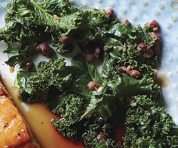 Sautéed kale with adzuki beans and tamari