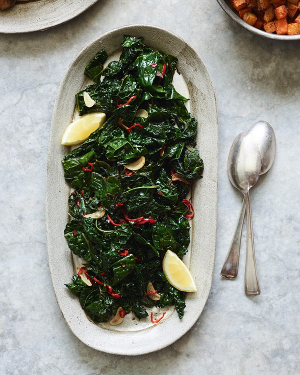 Sautéed kale with chiles and lemon