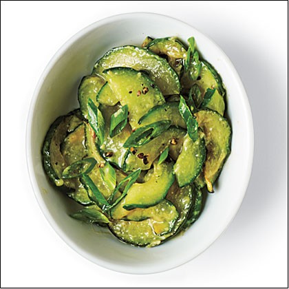 Sautéed miso cucumber salad