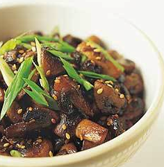Sautéed mushrooms with sesame and ginger
