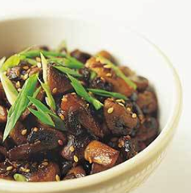Sautéed mushrooms with sesame and ginger