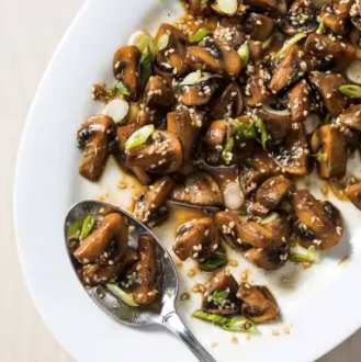 Sautéed mushrooms with sesame and ginger