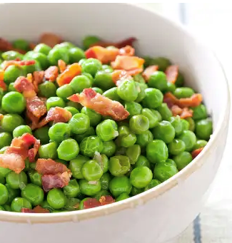 Sautéed peas with bacon