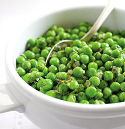 Sautéed peas with shallot and mint