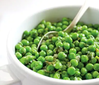 Sautéed peas with shallot and mint