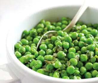 Sautéed peas with shallot and mint