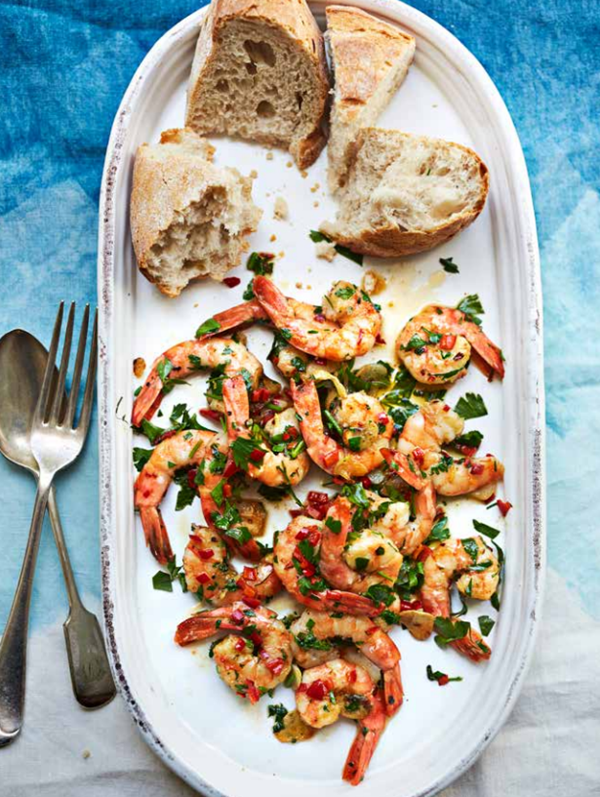 Sautéed prawns with garlic and chilli (Gamberoni saltati in padella con aglio e peperoncino)