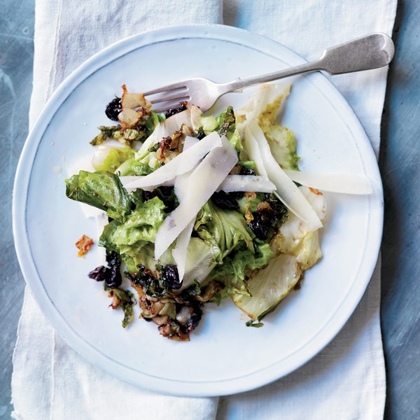 Sautéed puntarelle with dried cherries & pecorino fiore Sardo [Carlo Mirarchi]