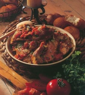 Sautéed rabbit with mushrooms