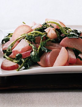 Sautéed radishes and watercress