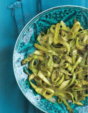 Sautéed shaved asparagus