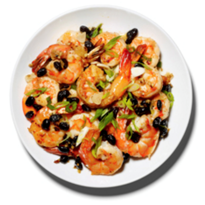 Sautéed shrimp with fermented black beans