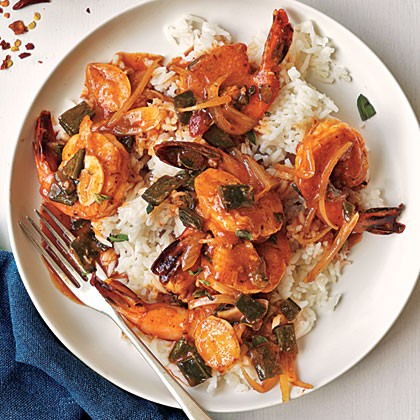 Sautéed shrimp with sherry and chiles