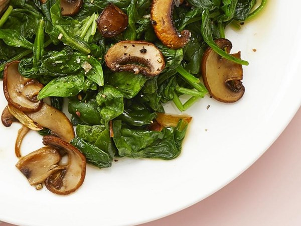 Sautéed spinach and mushrooms