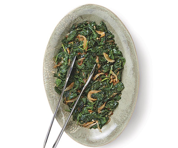 Sautéed spinach with nutmeg brown butter
