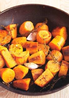 Sautéed sweet potatoes with thyme