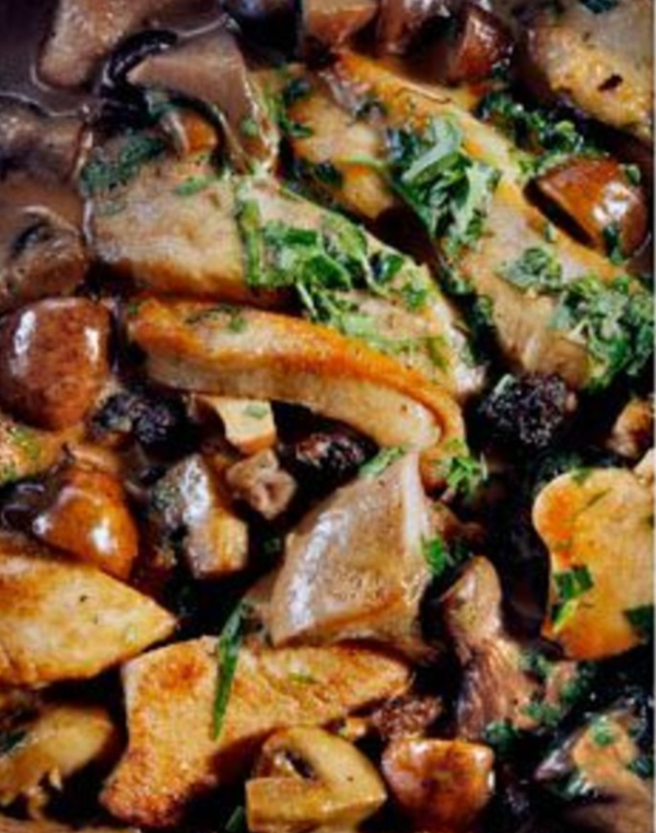 Sautéed tarragon chicken with mushrooms