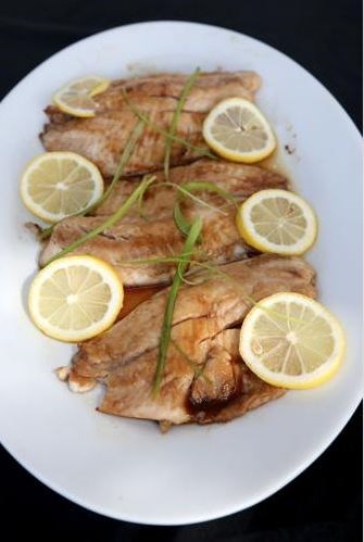 Sautéed tilapia with citrus-soy marinade