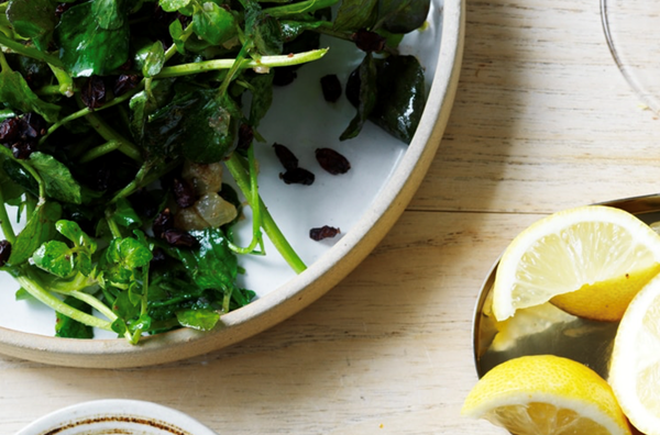Sauteed watercress with barberries