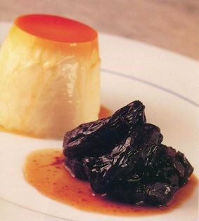 Sauternes custard with Armagnac prunes