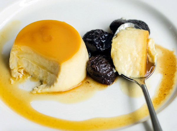 Sauternes custard with Armagnac-soaked prunes