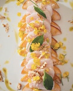 Savannah-style cobia crudo