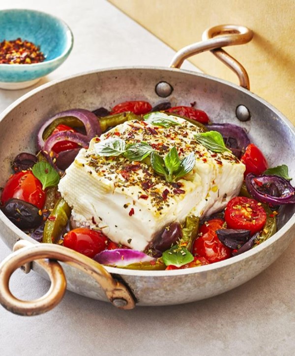 Savory baked feta